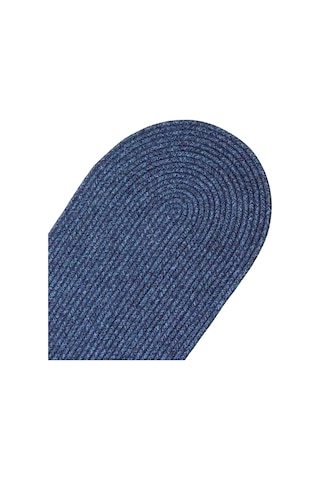 Jutty Hasır Görünümlü Jüt Dokuma Lacivert Düz Oval Dekoratif Masa Runnerı 35x135 Cm Mutfak Salon Lacivert