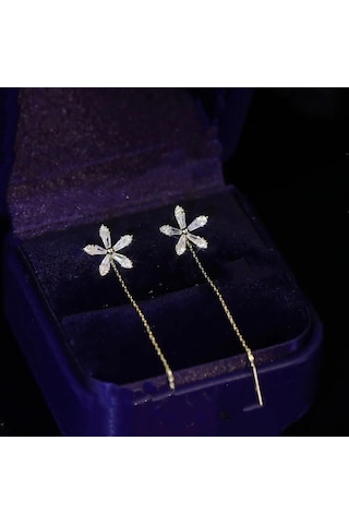 Wezone Zarif Tasarım Çiçek Desenli Uzun Tassel Küçümseme Dikişli Kolye, Moda Aksesuar, Unik Stili Yansıtan防丢 Tasarım, Toptan Satış Diğer