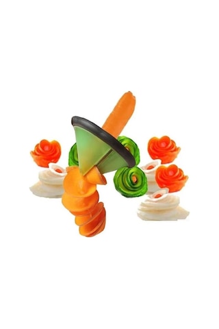 Ccgloball 1 Adet Yaratıcı Patates Havuç Spiral Kesici Huni Şekli Sebze Meyve Kesme Çiçek Oyma Aracı Mutfak Aletleri