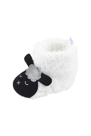 Suntek Sevimli Karikatür Hayvan Unisex Çocuk Polarlı Panduf Beyaz