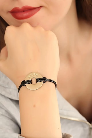 Hope Umutlu Siyah Deri İpli Unisex Mood Bileklik - Lisinya Çok Renkli
