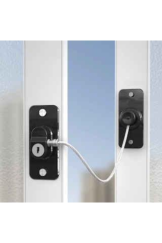 Sones Çok İşlevli Çocuk Pencere Emniyet Kilidi Anahtarlı Buzdolabı Dolap Kilidi Çift Amaçlı Limator Siyah