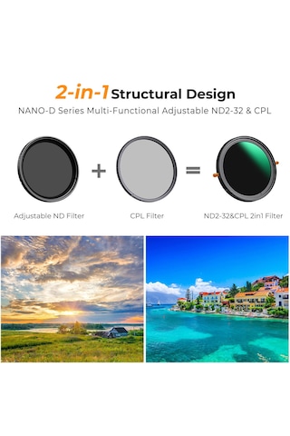 K&f Concept 49mm 2 İn 1 Cpl - Nd2-nd32 1-5 Stop Variable / Nano-d Serisi