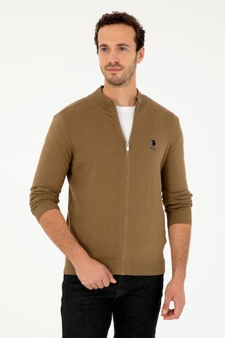 U.s. Polo Assn. Erkek Haki Hırka Triko 50293526-vr027 Haki