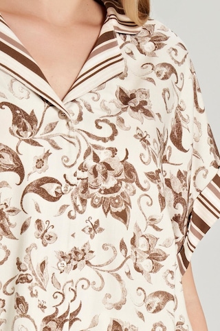 Feyza Kadın Kısa Kol Önden Düğmeli Dokuma Kahve Pijama Takım C7t1n0o5 001