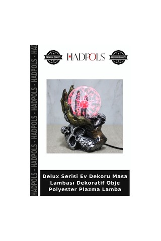 Delux Serisi Ev Dekoru Masa Lambası Dekoratif Obje Polyester Plazma Lamba Çok Renkli