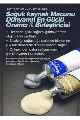 Megabond 1+1 Pk. Çift Karışım Soğuk Kaynak Macun Yapıştırıcı 40Gr N11.6585