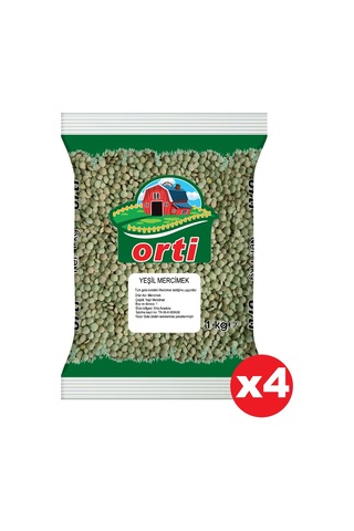 Orti Yeşil Mercimek 1 Kg. x 4 Adet