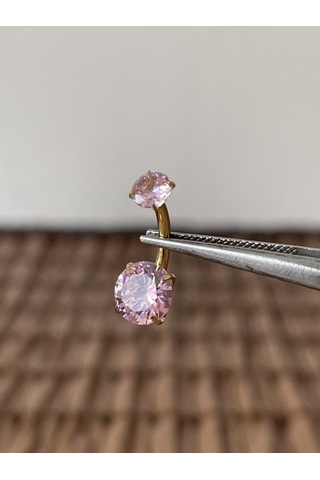 Yüksek Kalite G23 Titanium Pembe Parlak Zirkon Taşlı Titanyum Göbek Piercingi Taş 10mm DUMMY 236122836 429