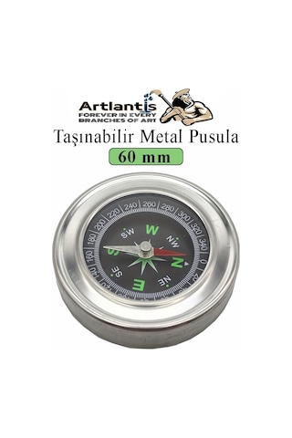 Pusula Çelik 60 Mm 1 Adet Profesyonel Metal Kasa Dayanıklı Taşınabilir El Pusulası Yuvarlak Cep Pusulası