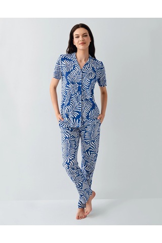 Kocabey Arnetta Ar3607-s Kadın Gömlek Pijama Takım Saks Mavi