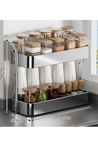 Çift - Kalınlaştırılmış Paslanmaz Çelik Mutfak Baharat Rafı,