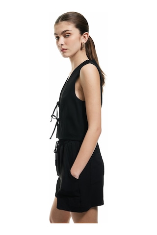 Koton Beli Bağcıklı Cepli Mini Şort Siyah 5sak40083pw Siyah