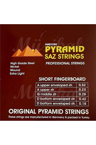 Pyramid Maestro Kısa/Uzun Sap  Saz Teli Bağlama Teli + 2 Tezene 0.18 Kısa Sap