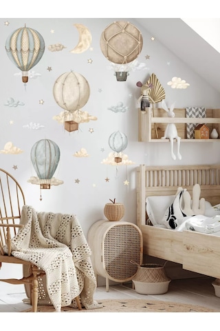 Baby Kingdom Room Duvar İçleri İçin Desenli Dekoratif Sticker'lar: Bulutlu Toplar 218267600 Bej