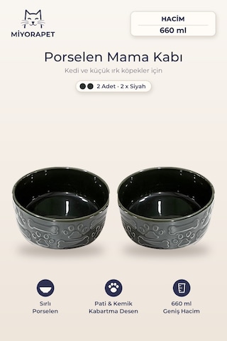 Mama Kabı Porselen-ikili Siyah