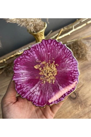 Tekli Epoksi Bardak Altlığı - 115 Mor