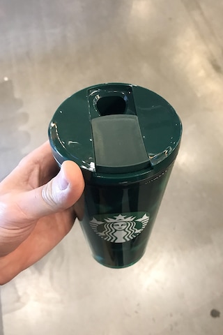 Starbucks Yeşil Siyah Temalı Plastik Termos 473ml