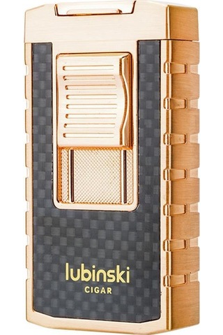 Lubinski Yeni Stil Delicili Çift Torch Puro Çakmağı Gold