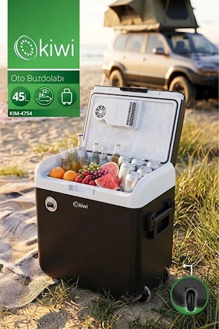 Kım-4754 Oto Buzdolabı 45 Lt Hacim 12v/24v Tekerlekli Şişe Açacaklı Tahliye Delikli