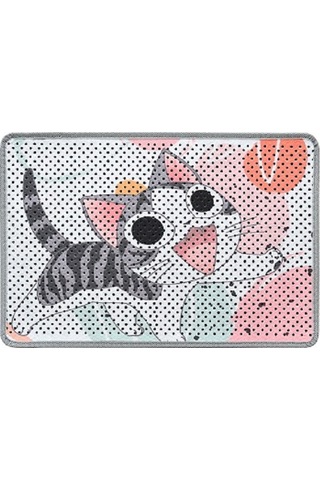 Kar Mat Kedi Tuvaleti Paspası Delikli Kedi Kumu Paspası Neşeli Kedi