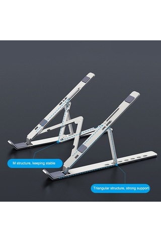 Novahub 7 Seviye Ayarlanabilir Alüminyum Laptop Standı - Ergonomik, Taşınabilir, Isınma Önleyici Stand
