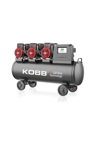 Kobb KBK100S 6.0 Hp 100 L 8 Bar Üç Motorlu Yağsız Sessiz Taşınabilir Hava Kompresörü
