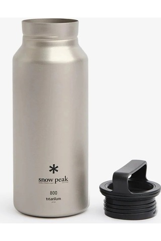 Snow Peak Ti Aurora Bottle 800, 100% Titanyum Su Şişesi, Ultra Hafif Ve Dayanıklı, 27 Oz Kapasite Termoslar Gri