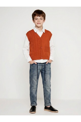 Xo Kids Erkek Çocuk 4lü Alt Üst Takım 6-9 Yaş 13206 Bej - Turuncu