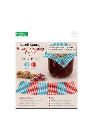 Kavanoz Kapağı Örtüsü 6 Lı Set Jüt Boncuk İpli Mavi Kırmızı Dekoratif Kavanoz Örtüsü Mavi Mavi