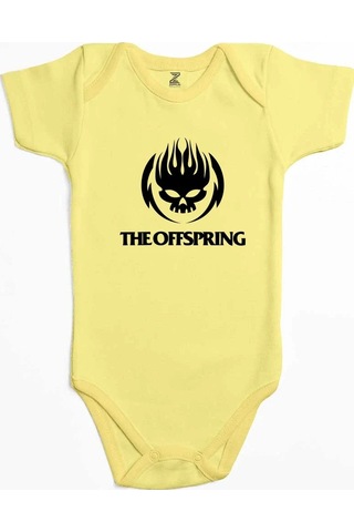 Zepplin Giyim The Offspring Logo Skull Text Ekru Bebek Body Zıbın