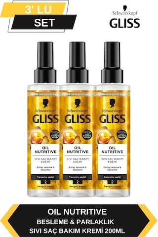Oil Nutritive Sıvı Saç Kremi 200ml X 3'lü Set