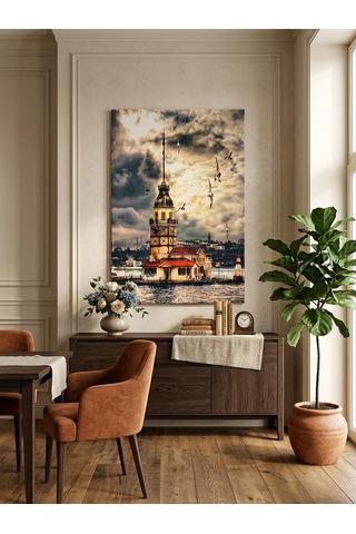 Tablo 60x90 Cm Büyük Boy Kafe Ve Salon Hediyelik Duvar Aksesuarı Mat Beyaz