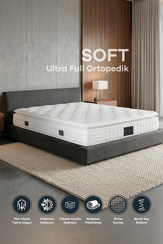 Soft Çift Kişilik Ultra Full Ortopedik Pedli Yatak