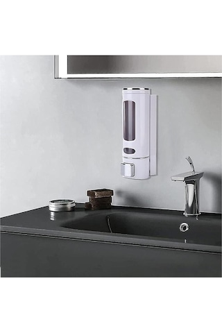 Manuel Sabunluk Sıvı Lavabo Sabunluk El Sabunu Duvara Monte Beyaz Renk 1 Adet