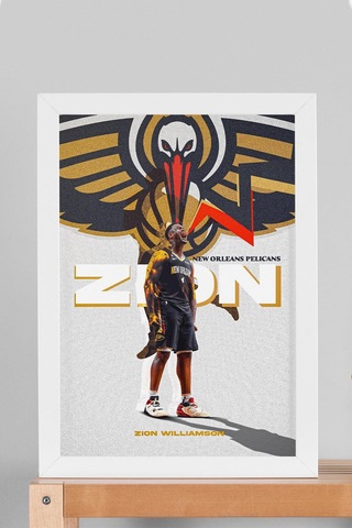 Zion Williamson Çerçeveli Tablo - New Orleans Pelicans Nba Posteri Tablo