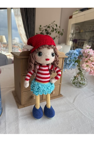 Kırmızı Şapkalı Elf Kız Bebek 30 Cm
