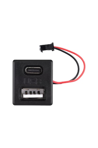 Type-c / Usb A Dişi Soket Kavisli 2 Pin 10cm Kablo Jst Çift Usb 5v 2a Panel Montaj Cep Tel Tablet