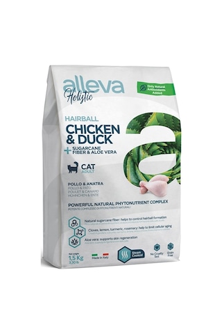 Alleva Holistik Tavuklu & Ördekli Tahılsız Yetişkin veya Kısırlaştırılmış Kedi Maması (Tüy Yumağı) 1,5 Kg Alleva Holistik Tavuklu & Ördekli Tahılsız Yetişkin veya Kısırlaştırılmış Kedi Maması (Tüy Yumağı) 1,5 Kg