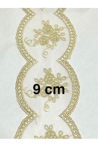 Geniş Tül Güpür /ara Model / 9 Metre / Kapiçino / No5