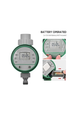 Pazly Dijital Otomatik Sulama Zamanlayıcı, Pille Çalışan Akıllı Su Kontrol Cihazı - Bahçe Çim Sera İçin