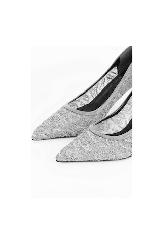 Paris Shoes Kadın Platin File Detaylı Topuklu Ayakkabı - Elantra PLATIN