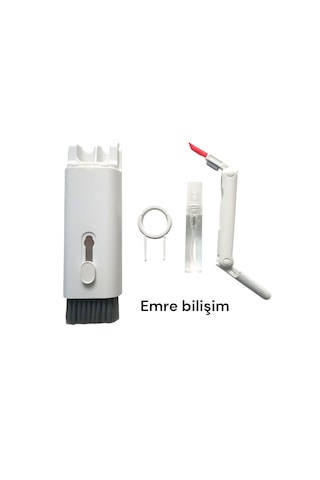 Temizlik 7 İn1 Seti Yumuşak Kıllı Fırça Kalem Aleti, Klavye Ve Ekran Kazıyıcısı, Toz Giderici 1 Set Beyaz