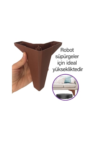 8 Adet Serdivan 12 Cm Ceviz Ahşap Desenli Lüx Mobilya Kanepe Sehpa Ünite Koltuk Ayağı Baza Ayak