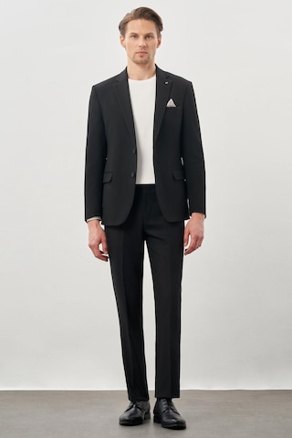 İmza Siyah Gabardin Mono Yaka Tam Astar Esnek 6 Drop Slim Fit Casual Ceket 1002245162 Siyah