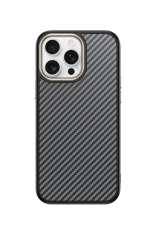 Mobilteam Apple Uyumlu iPhone 14 Pro Max Kılıf M-safe Şarj Özellikli Karbon Fiber Görünümlü Antina Siyah-yeşil