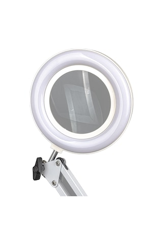 Akrobat Hareketli, 3 Diopter, Büyüteçli Led Işıklı Masa Çalışma Lambası, Mengeneli, Katlanabilir,
