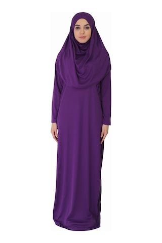 Menekşe Moru Fermuarsız Namaz Elbisesi Mor