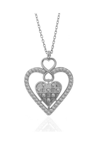 Blackcraft 925 Ayar Gümüş Kalp Sonsuzluk Kadın Kolye Koleksiyon
