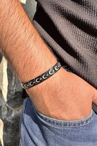 Ay Yıldız Türk Bayrağı İtalyan Charm Unisex Çelik Bileklik Scb55 Siyah 37919996